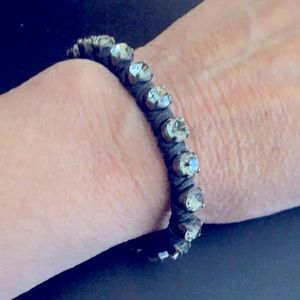 Fred Segal Leather And Rhinestone Bracelet